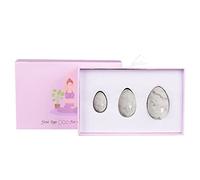 Juego de huevos Yoni de cuarzo rosa natural, huevos de jade perforados, para mujer, ejercicio Kegel, bolas de cristal, piedra de masaje, magnesita