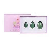 Juego de huevos Yoni de cuarzo rosa natural, huevos de jade perforados, para mujer, ejercicio Kegel, bolas de cristal, piedra de masaje, aventurina