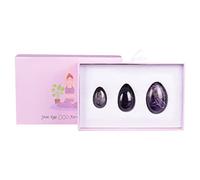 Juego de huevos Yoni de cuarzo rosa natural, huevos de jade perforados, para mujer, ejercicio Kegel, bolas de cristal, piedra de masaje, amatista