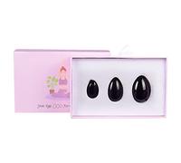 Juego de huevos Yoni de cuarzo rosa natural, huevos de jade perforados, para mujer, ejercicio Kegel, bolas de cristal, piedra de masaje, obsidiana