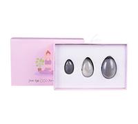 Juego de huevos Yoni de cuarzo rosa natural, huevos de jade perforados, para mujer, ejercicio Kegel, bolas de cristal, piedra de masaje, ágata gris