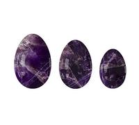 Juego de huevos Yoni de cuarzo rosa sin perforar Huevos de jade Ejercicio de Kegel de obsidiana Bola de apriete de músculos Ejercitador de huevos Yoni-Amatista