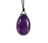 Juego De Huevos Yoni De Jade Amatista Natural Perforado, Huevos De Jade Kegel, Masaje Corporal Yoni, Ejercitador Muscular Kegel Con Caja,1 Uds Medio