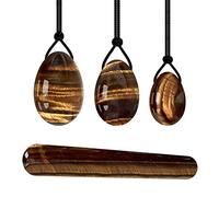 Juego de huevos Yoni de jade natural para mujer, juego de Kegel para músculos del suelo pélvico, huevos Yoni, piedras naturales para apretar, juego de bola Ben Wa-ojo de tigre