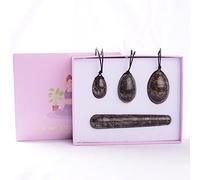 Juego de huevos Yoni, huevo de masaje, varita Yoni, juego de 4 piezas, bola de cuarzo rosa de cristal de Jade Natural, masajeador, ejercicio Kegel, jaspe sangriento