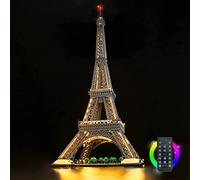 Juego de iluminación decorativa con mando a distancia compatible con Lego 10307 The Eiffel Tower Building, kit de luz compatible con Lego Architecture The Eiffel Tower (no modelo)