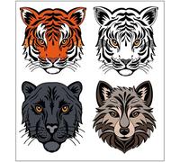 Juego de imágenes de planchado para textiles DIN A4 para niños, niñas, niños, dinosaurios, unicornios, animales del bosque, grandes y pequeños, para planchar, diferentes diseños (24 - animales niños)