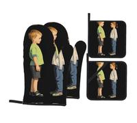 Juego de impresión de 4 piezas AKGFFDS Turn around and meet you con forro suave y aislamiento grueso para cocina y barbacoa al aire libre