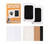 Juego de impresión de manos y huellas de bebé, juego de huellas para perro y gato con 4 papeles de impresión, 2 cajas de impresión, 4 marcos de papel, juego de sellos sin tinta para recién nacidos