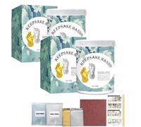 Juego de impresión de yeso para bebé en 3D con papel de lija, yeso e impresión para recuerdos de bebé, para aniversario de boda, compromiso, día de San Valentín, recién horneado (2 unidades)