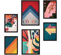 Juego de impresiones de pared Color - Sin marcos - Decoración de pared para casa y oficina - Materiales certificados, Made in Italy - Póster a juego 2 x A3 & 4 x A4 - 30 x 42 & 21 x 30