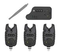 Juego de Indicadores de Pesca, Alarma de Alarma de ca?a de Pescar de Carpa Impermeable al Aire Alarma de luz de Sonido con 3 Lanzador 1 Receptor