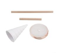 Juego de iniciación de antena de electrocultivo de jardinería: alambre de cobre de 4.92 pies, 6 estacas de madera y dispositivo de bobinado de silicona para precisión de bobina (grande)