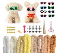 Juego de iniciación de fieltro, limpiapipas para manualidades, juego de manualidades para niños, juego de fieltro para 8 perros, juego de manualidades de fieltro con limpiadores de pipas y accesorios