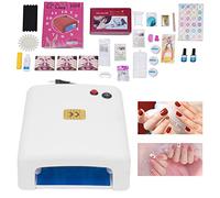 Juego de iniciación de uñas de gel, set de iniciación de neonail con lámpara LED UV, arte de uñas y accesorios, juego de uñas de gel, para principiantes