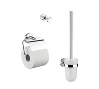 Juego de inodoro emco polo, soporte de papel, juego de cepillos, gancho, crom...