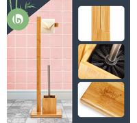 Juego de inodoro incl. escobilla 23x74x19, cm bambú resistente a la humedad Blumfeldt