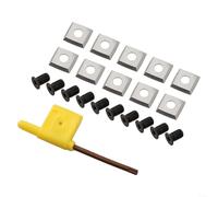 Juego de insertos de carburo para torneado de torno de madera, 10 piezas, 15 x 15 x 2,5 mm, cuadrado, radio de 100 mm, geometría de 4 bordes, bisel de 30 grados