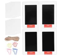 Juego de insertos de tinta para huellas de bebé, 4 almohadillas de tinta táctil para niños, no tóxico, secado rápido, kit limpio (accesorios para pies y manos)
