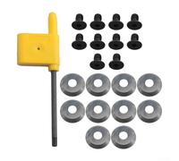 Juego de insertos de torno para tornos de madera de 16 mm de carburo redondo con tornillos y llave para ahuecar cuencos, cóncavos y acabados