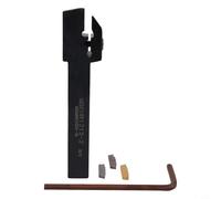 Juego de insertos indexables de carburo para ranurado de torno CNC: 3 insertos MGMN200 + soporte de herramientas derecho MGEHR1212-2 (vástago de 12 mm, acero de aleación, para