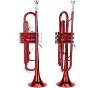 Juego de Instrumentos de Viento de Música de Trompeta de latón. Toca una Calidad de para el Músico para Principiantes Red (Rojo)