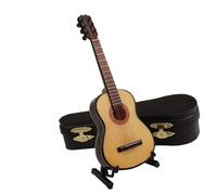 Juego De Instrumentos Musicales En Miniatura Mini Instrumento Musical Modelo De Guitarra Clásica De Madera Golpeador Adornos De Guitarra Folklórica Regalos De Instrumentos Musicales En Miniatura(Woode