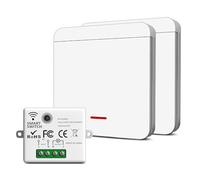 Juego de interruptores de luz inalámbricos de 230 V con receptor y transmisor, interruptor inalámbrico para lámparas y dispositivos de hasta 1500 W, fácil instalación, fuerte transmisión de señal