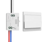 Juego de interruptores de luz inalámbricos de 230 V, interruptor inalámbrico autónomo, no requiere pilas, interruptor de pared impermeable, controla tu lámpara hasta 200 m de distancia (1 receptor y 1