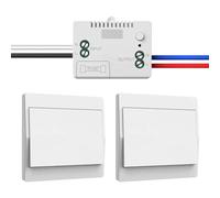 Juego de interruptores de luz inalámbricos de 230 V - Interruptor inalámbrico independiente sin batería, interruptor de pared inalámbrico impermeable con receptor, alcance de hasta 200 m (no regulable