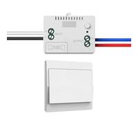 Juego de interruptores de luz inalámbricos de 230 V, interruptor inalámbrico independiente sin batería, interruptor de pared inalámbrico impermeable con receptor, alcance de hasta 200 m, fácil