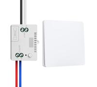 Juego de interruptores de luz inalámbricos de 230 V, interruptor inalámbrico sin batería, resistente al agua, interruptor de luz inalámbrico (1 receptor y 1 panel de conmutación)