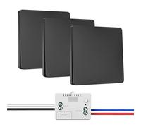 Juego de interruptores de luz inalámbricos de 230 V, interruptor inalámbrico sin batería, resistente al agua, interruptor de luz inalámbrico (1 receptor y 3 paneles de conmutación)
