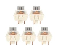 Juego de Interruptores de Teclado Mecánico, Silencioso 45 Uds. Interruptores de Llave Mecánica Retroiluminación de Plástico para Teclado Mecánico de Juegos para Bricolaje (G Silver PRO, resorte doble)