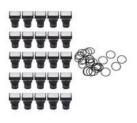 Juego de interruptores pulsadores |25 unidades CA/CC 24 V 5 A con indicador luminoso |Interruptor de control industrial para equipos, máquinas y circuitos |Material ABS, 1 millón