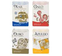Juego de jabón Brito "Símbolos Lusitanos", 4 unidades (4 x 75 g = 300 g): Mar, Azulejo, Ouro & Galo - Jabón perfumado portugués, jabón sólido para manos y cuerpo, set de regalo