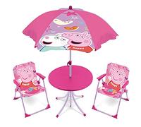 ARDITEX Set de Mesa Infantil, 2 Sillas y Sombrilla Peppa Pig, Rosa
