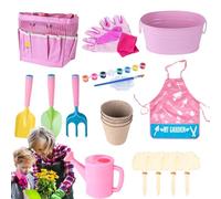Juego de jardinería para niños Juguete de jardín al Aire Libre 20X Kit de Juego de jardinería Divertido, Juguete para niños al Aire Libre con , Pala, rastrillo, Guantes y Bolsa de Almacenamien