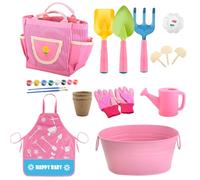 Juego de Jardinería para Niños | Juguetes Educativos de Ciencia | Kit de Jardinería con Delantal y Guantes,para Niños y Niñas en Exterior, Patio, Césped, Playa, Viaje, Juego, Cumpleaños y