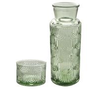 Juego de Jarra de Agua y Vidrio Para Mesita de Noche, Jarra de Vidrio de 630 Ml Con Taza, Para Dormitorio de Invitados, Baño, Sala de Estar (Verde)