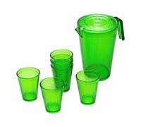 Juego de Jarra Omada Design de 2,1 L con Tapa y 6 Vasos de Agua de 275 ml, Línea Samba
