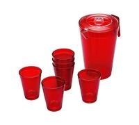 Juego de Jarra Omada Design de 2,1 L con Tapa y 6 Vasos de Agua de 275 ml, Línea Samba