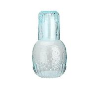 Juego de jarra y vaso de agua for mesita de noche, jarra y vaso de cristal for mesita de noche, jarra de agua nocturna, botella de enjuague bucal de vidrio for baño, dormitorio, cocina (azul)(Blue)