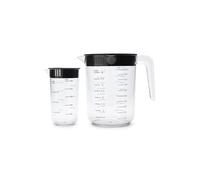Juego de jarras medidoras TASTY+ Brabantia | 2 tazas medidoras de cocina encajables (250 ml y 1000 ml) con tapas vertedoras dobles | Jarras de cocina sin BPA de fácil agarre | Dark Grey