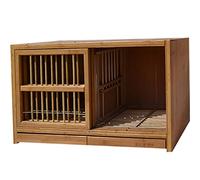 Juego de jaula de bambú para pájaros, puerta duradera de empuje y tirar, caja nido fácil de limpiar para palomas, transportador de pajarera ideal para granjas familiares, paquete de 2