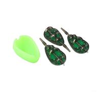 Juego de jaula de cebo de pesca con bandejas de metal para pesca de carpa, 30 g, 40 g, 50 g, sistema de almacenamiento de cebo de liberación rápida para pescadores, kit de aparejos verdes