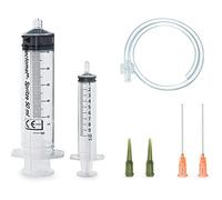 Juego de jeringas - 60ml Softmatik LuerLock + 10ml Softmatik Luer Jeringa con aguja de 40mm, 2x punta dosificadora y 1x manguera dosificadora para Líquidos Sabores Hobby y DIY y Office
