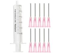Juego de jeringas aplicadoras dispensadoras, jeringas dispensadoras de plástico de 10 ml con 10 agujas dispensadoras de 1 pulgada 20 G para bricolaje Quilling, pintura acrílica, pasatiempos de arte