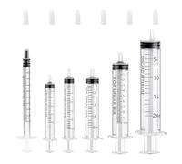 Juego de jeringas de 18 unidades, 1 ml, 2 ml, 3 ml, 5 ml, 10 ml, 20 ml, jeringa reutilizable, jeringa de plástico sin aguja, jeringa para medir líquidos, laboratorio, riego de plantas, alimentación