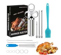 Juego de Jeringuilla Inyectora de Carne,Jeringuilla de Acero Inoxidable para Panceta | Equipo de Barbacoa Gran Capacidad para Cocina Exterior y Eventos